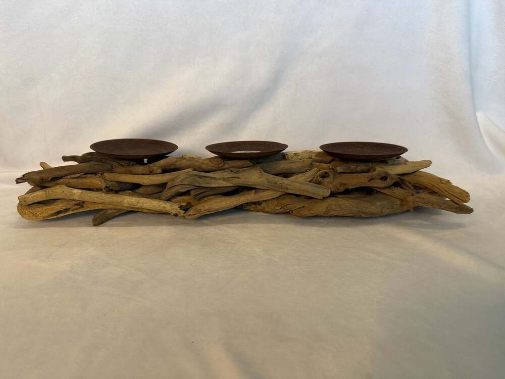 Pier 1 Imports Driftwood 3-Candle Holder Centerpiece Candelabra SKU 2888742